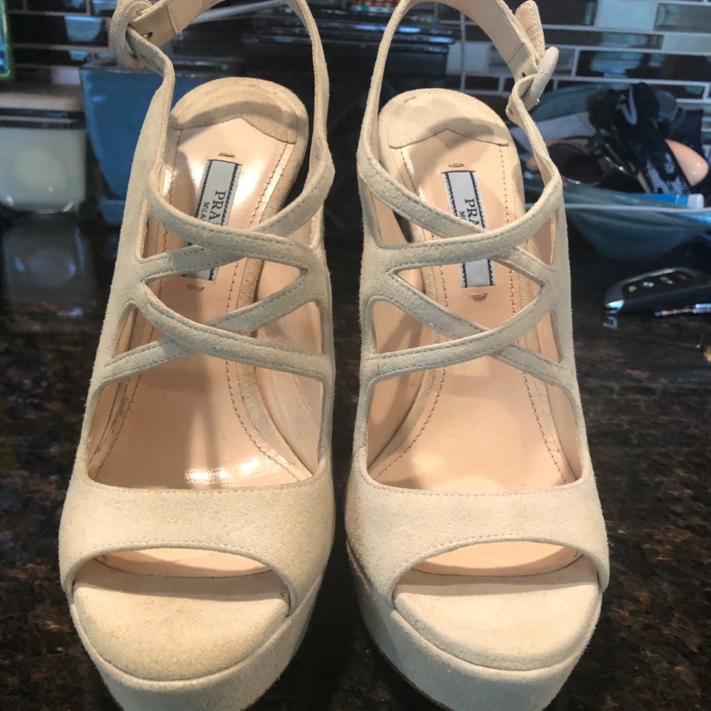 Authentic suede Prada heels! Never worn